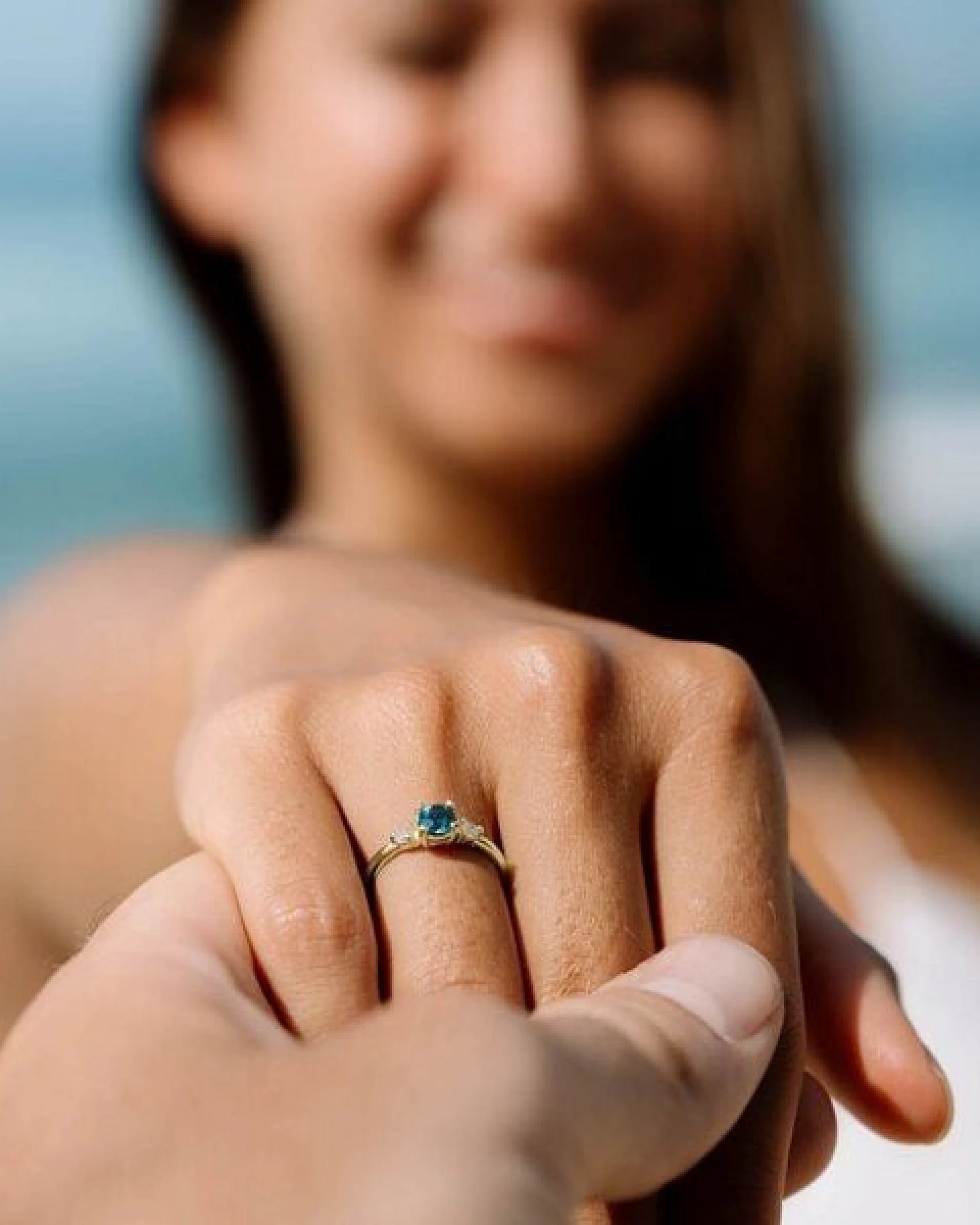 Spirit of Island Blauer Saphir & Diamanten Ring – Ansicht 3