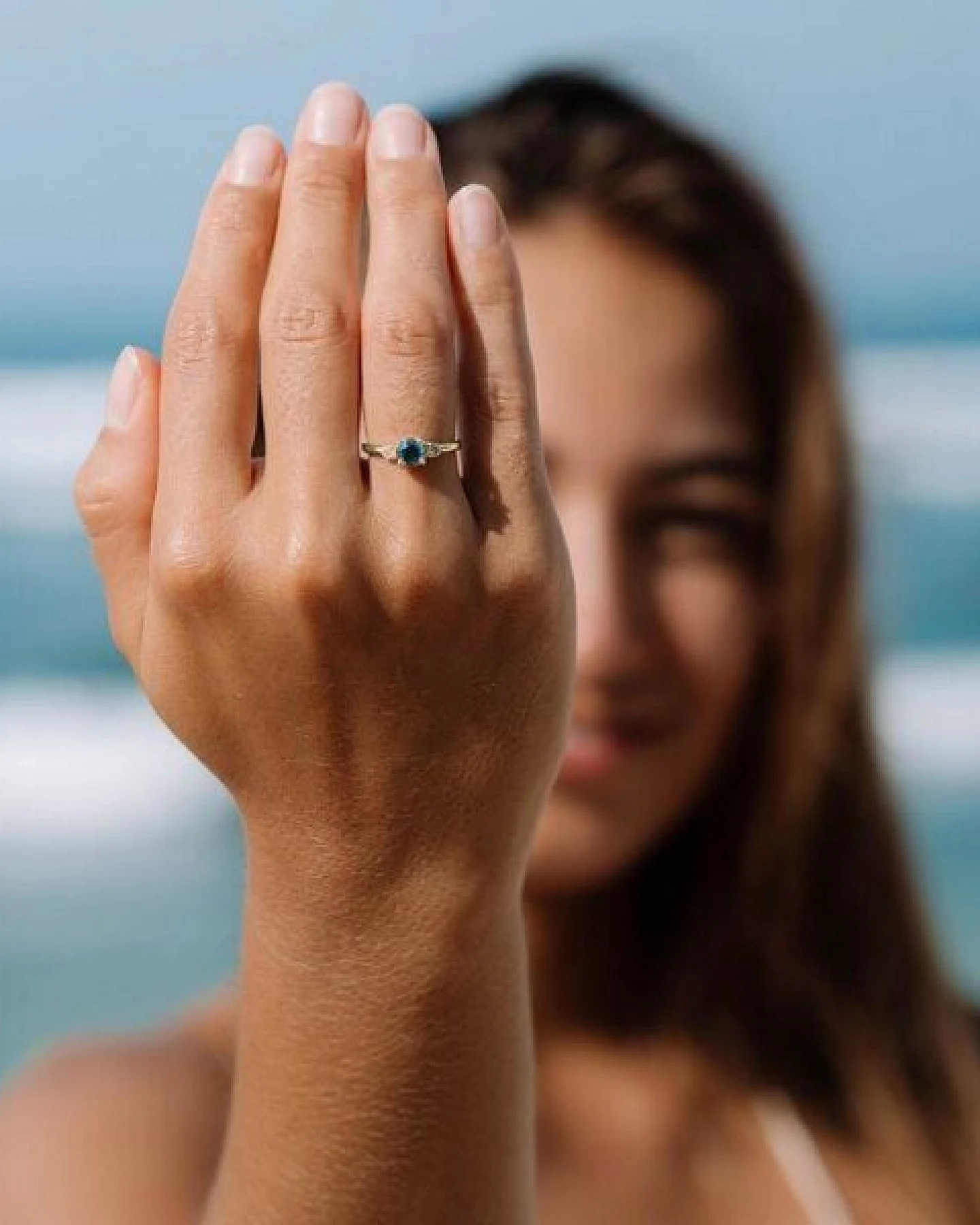 Spirit of Island Blauer Saphir & Diamanten Ring – Ansicht 4