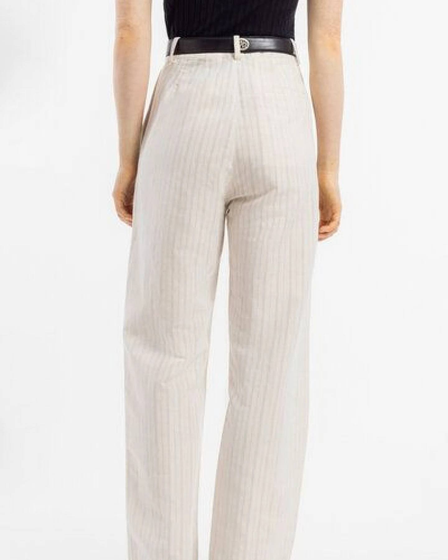 Rotholz High Waist Hose Leinen - Creme – Ansicht 3