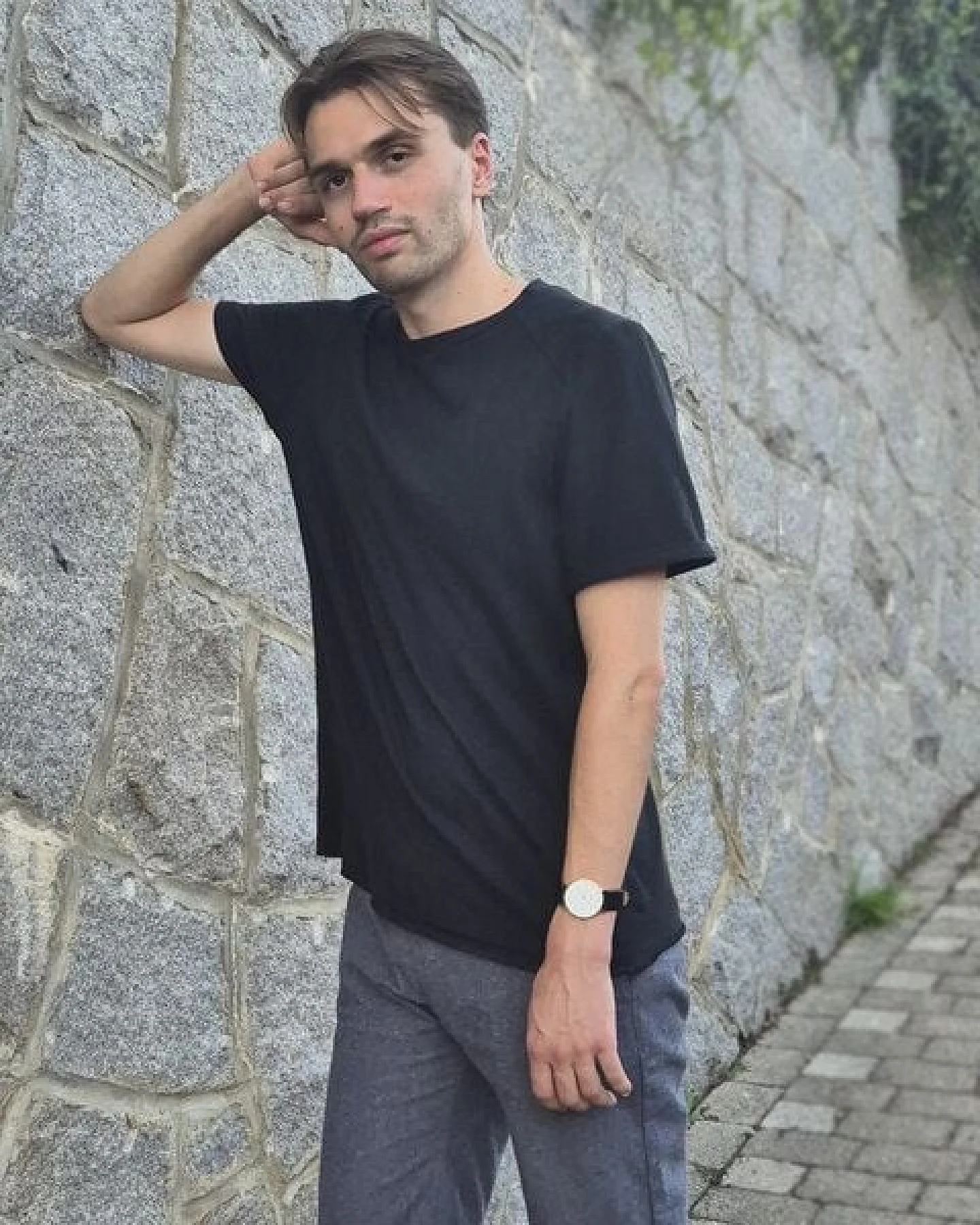 körber mode T-Shirt aus Hanf und Biobaumwolle Farbauswahl weiß, schwarz & blaugrau – Ansicht 4