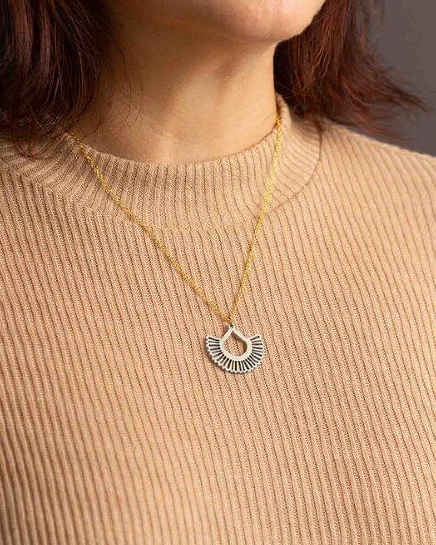 feinformart Kette mit Holzanhänger 'Boho' – Ansicht 2