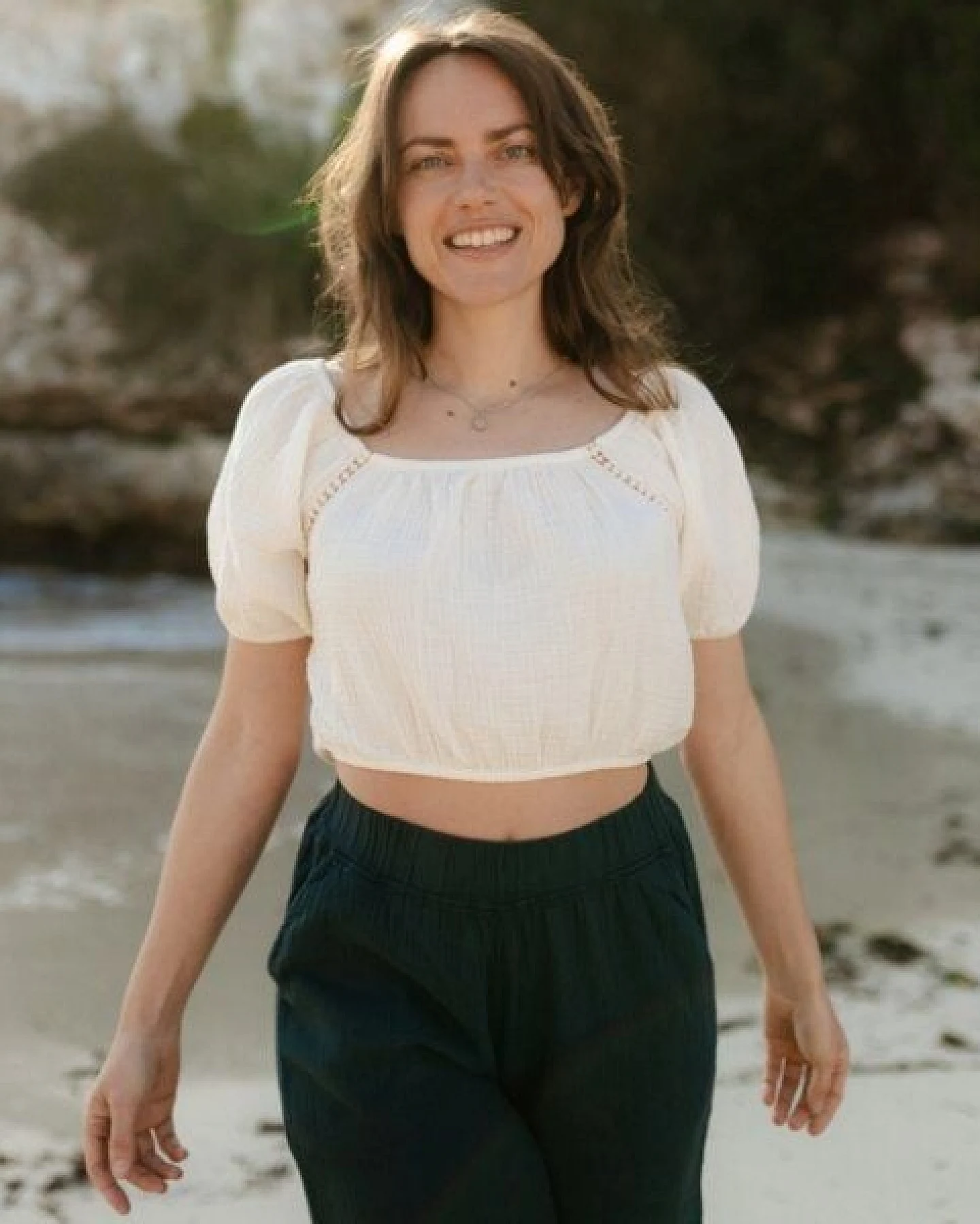 NORDLICHT Damen Musselin Crop Top aus Bio-Baumwolle MAILIN – Ansicht 3