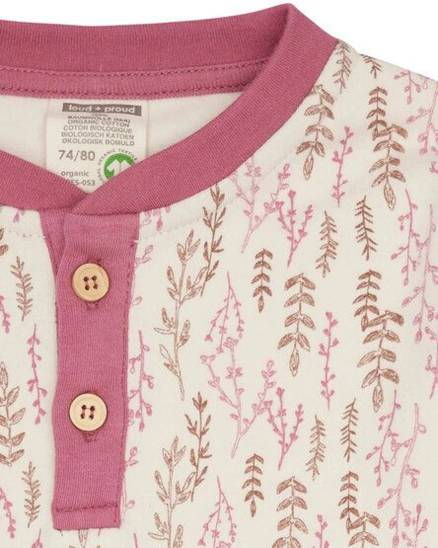 loud + proud Babys & Kinder Shirt Interlock mit Druck, GOTS-zertifiziert – Ansicht 3
