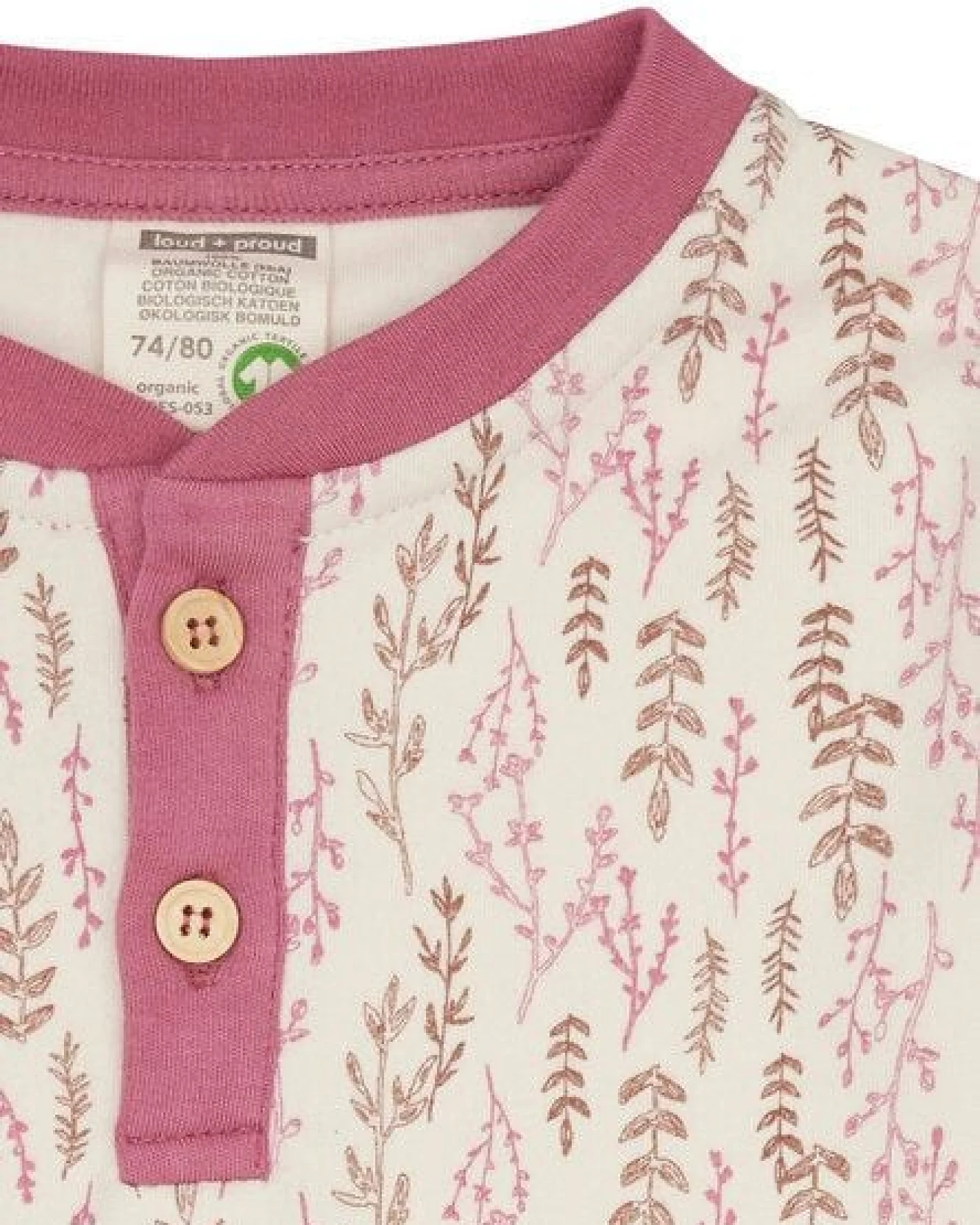 loud + proud Babys & Kinder Shirt Interlock mit Druck, GOTS-zertifiziert – Ansicht 3