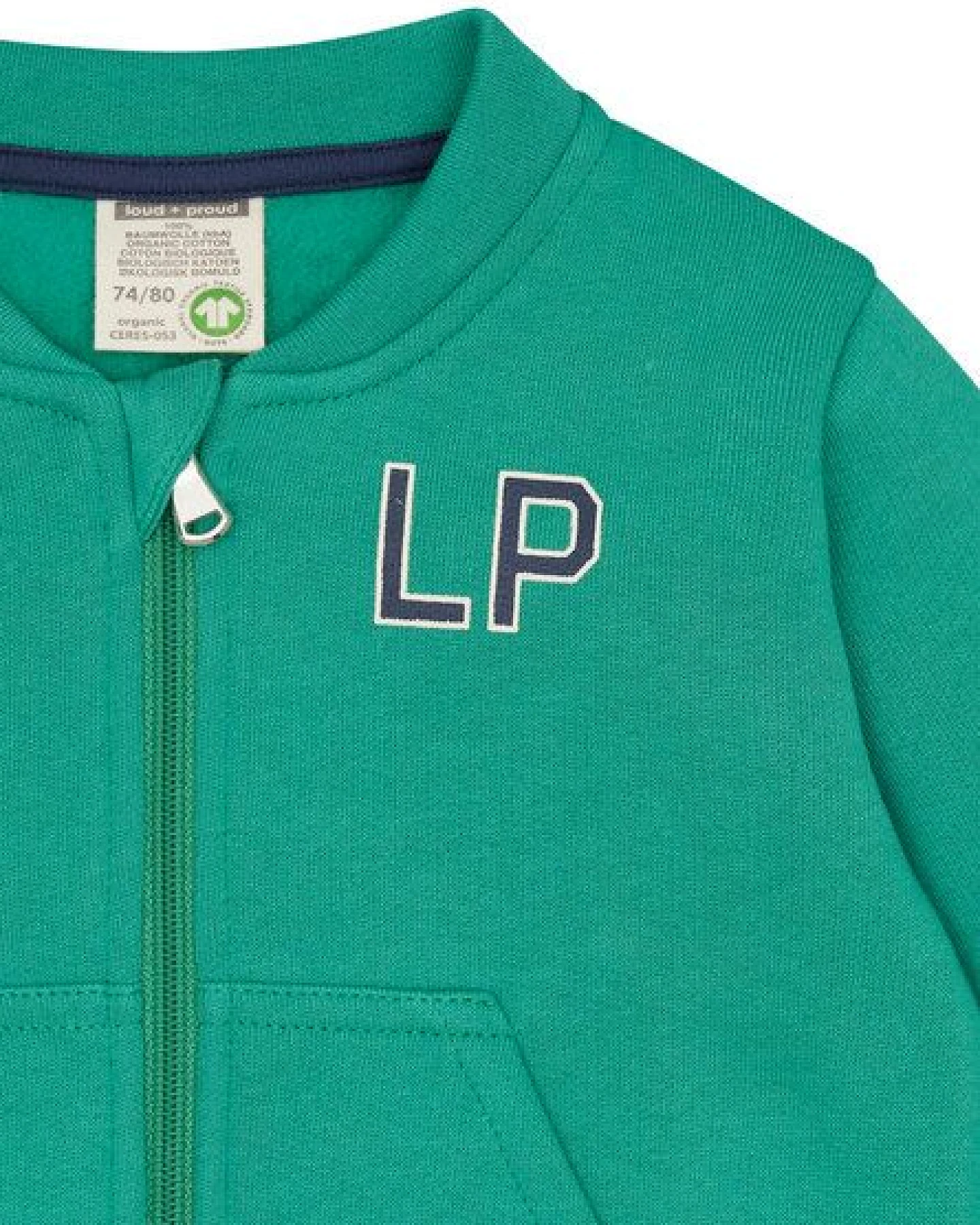 loud + proud Babys & Kinder College-Sweatjacke, GOTS-zertifiziert – Ansicht 3