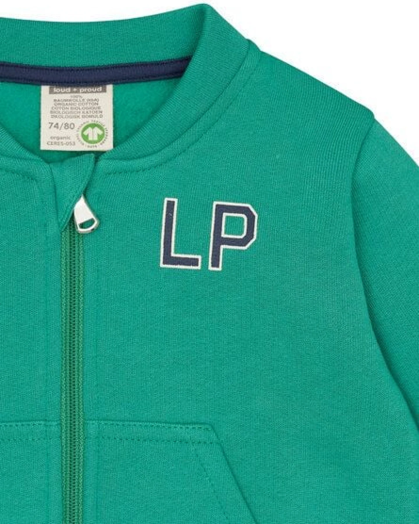 loud + proud Babys & Kinder College-Sweatjacke, GOTS-zertifiziert – Ansicht 3