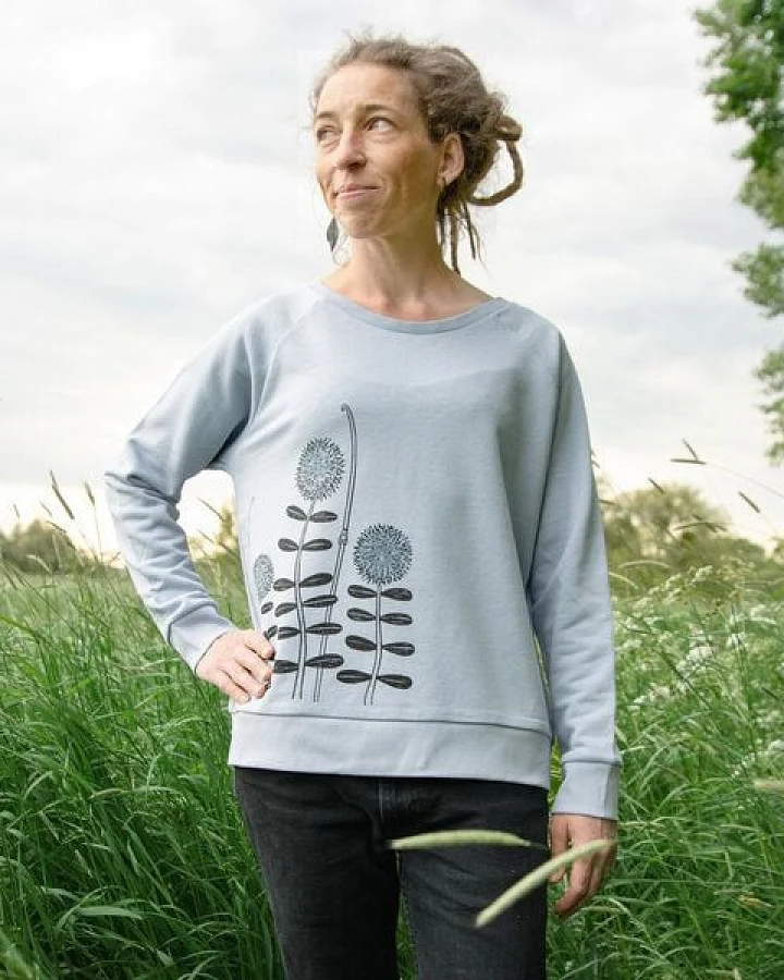 Cmig Damen Pullover Waldblumen in serene blue