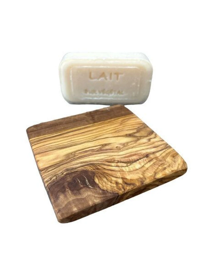 Olivenholz erleben Seifenablage 9 x 9 cm aus Olivenholz
