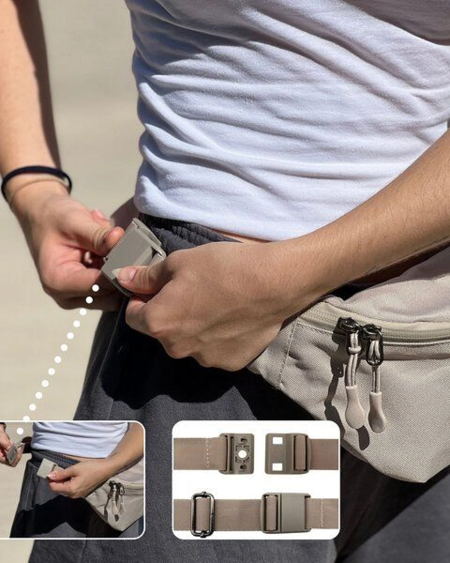 FUCHS & REBELL FIETE Hip Bag – Hüfttasche mit Magnetverschluss & Anti-Diebstahlfach – Ansicht 4