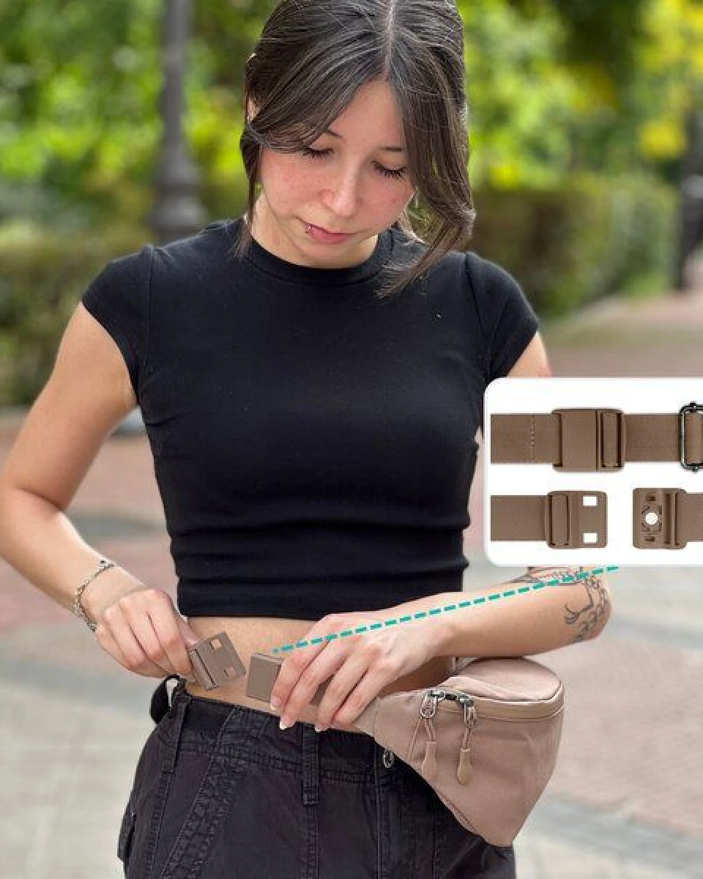 FUCHS & REBELL FIETE Hip Bag – Hüfttasche mit Magnetverschluss & Anti-Diebstahlfach – Ansicht 4