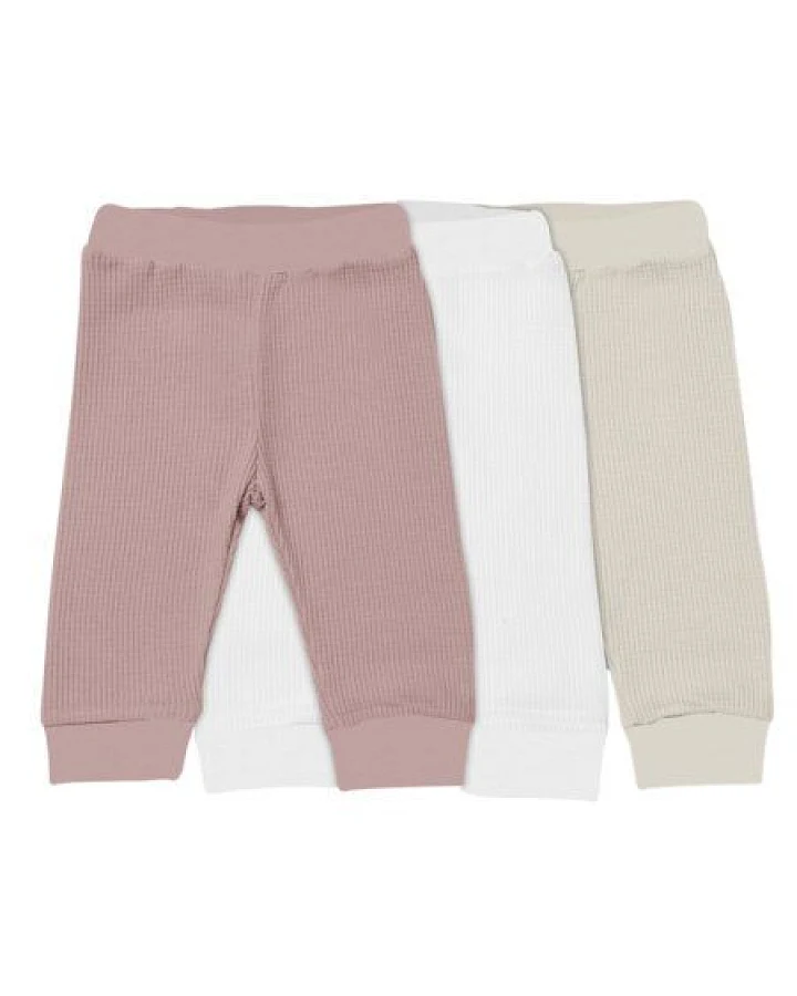Biorganic Waffle (3er Pack) Mehrfarbig Unisex, Baby Hose, GOTS-zertifiziert