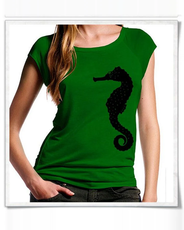 Picopoc Seepferdchen Bambus T-Shirt in grün