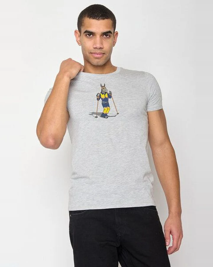 GREENBOMB Animal Donkey Ski Guide - Sportliches T-Shirt aus Bio-Baumwolle / hochwertiger Print / GOTS / Fair & Vegan