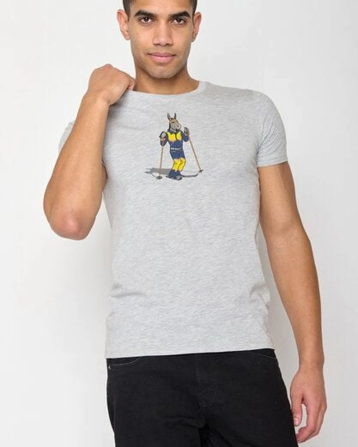 GREENBOMB Animal Donkey Ski Guide - Sportliches T-Shirt aus Bio-Baumwolle / hochwertiger Print / GOTS / Fair & Vegan – Ansicht 2