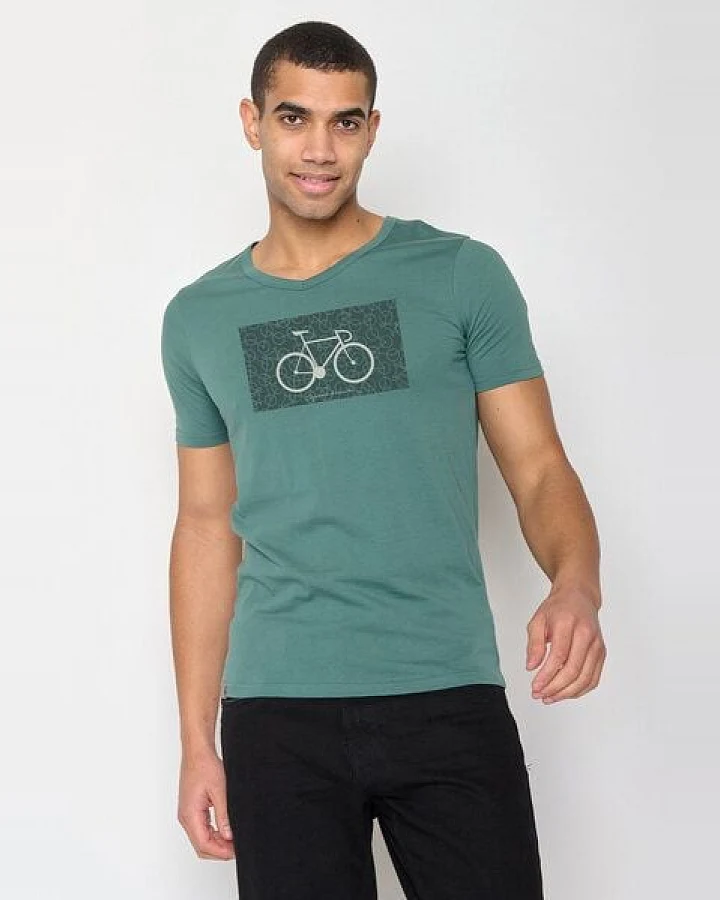 GREENBOMB Bike Cube Peak - Lässiges T-Shirt aus Bio-Baumwolle / hochwertiger Print / GOTS / Fair & Vegan