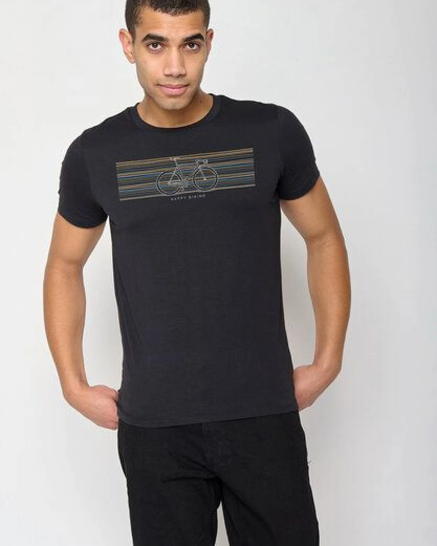 GREENBOMB Bike Happy Guide - Sportliches T-Shirt aus Bio-Baumwolle / hochwertiger Print / GOTS / Fair & Vegan – Ansicht 2