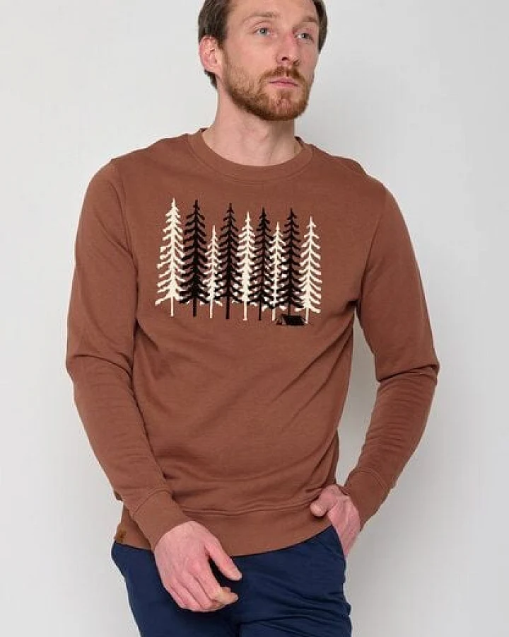GREENBOMB Nature Wood Camp Wild - Gemütliches Sweatshirt aus Bio-Baumwolle / hochwertiger Print / GOTS / Fair & Vegan