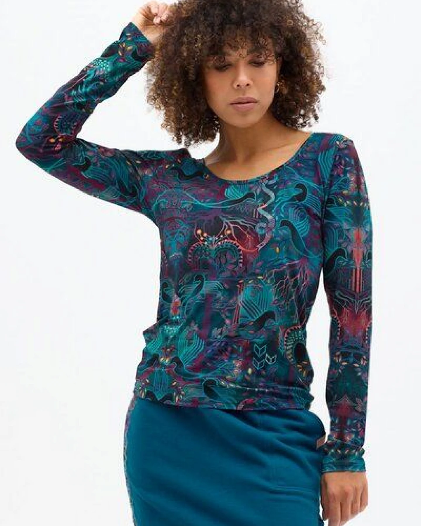 KOKOworld Papaya Damen Basic Longsleeve aus Viskose – weich & elastisch – Fair produziert in EU – für Yoga & Alltag – Ansicht 3