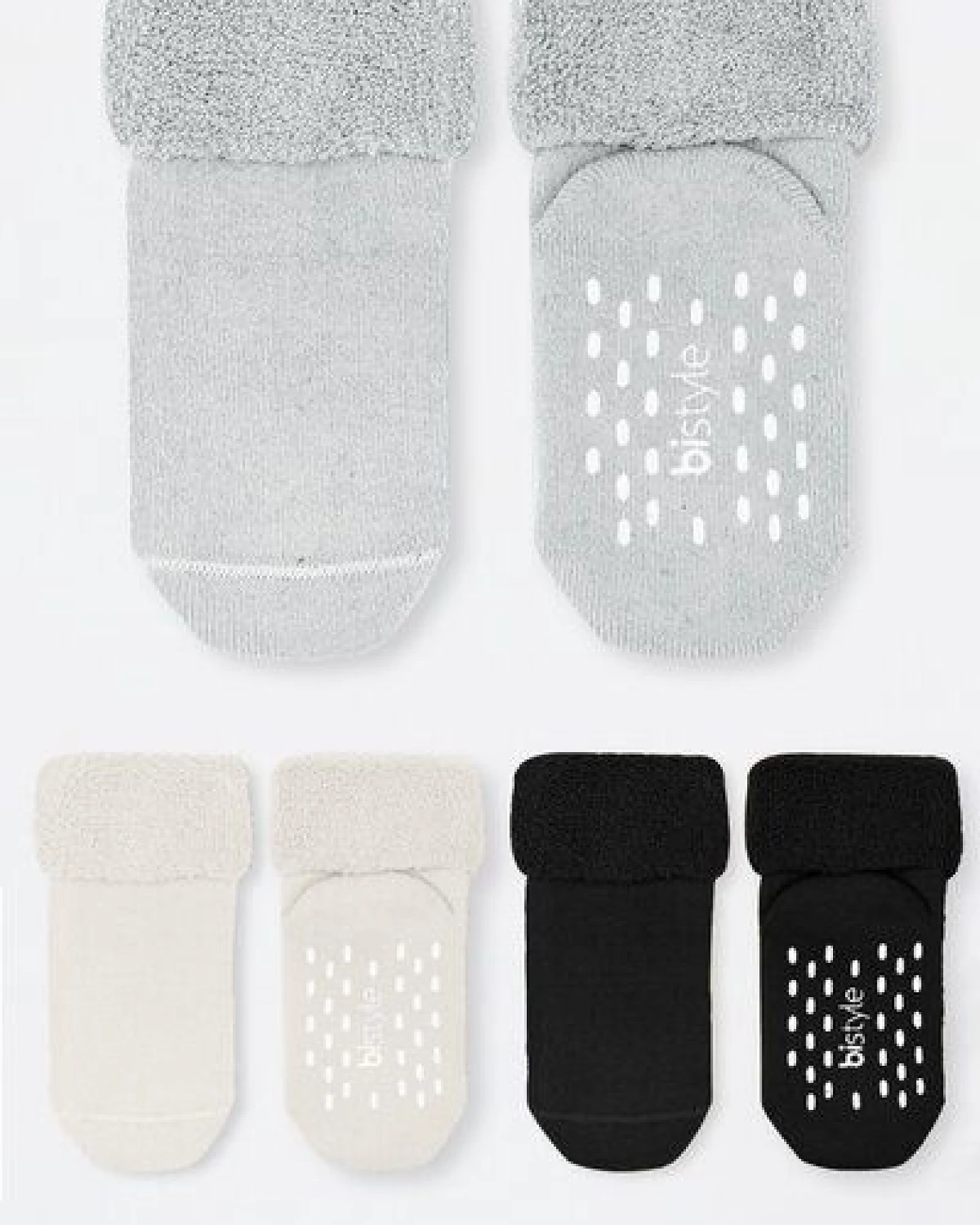 bistyle Kurzsocken (3er Pack), Frottee-Innen ABS Anti-Rutsch;Plüsch;GOTS – Ansicht 3