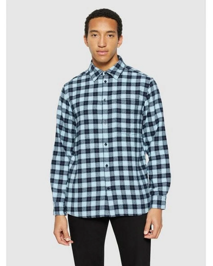 KnowledgeCotton Apparel Kariertes Checked Hemd Loose Fit aus Bio-Baumwolle
