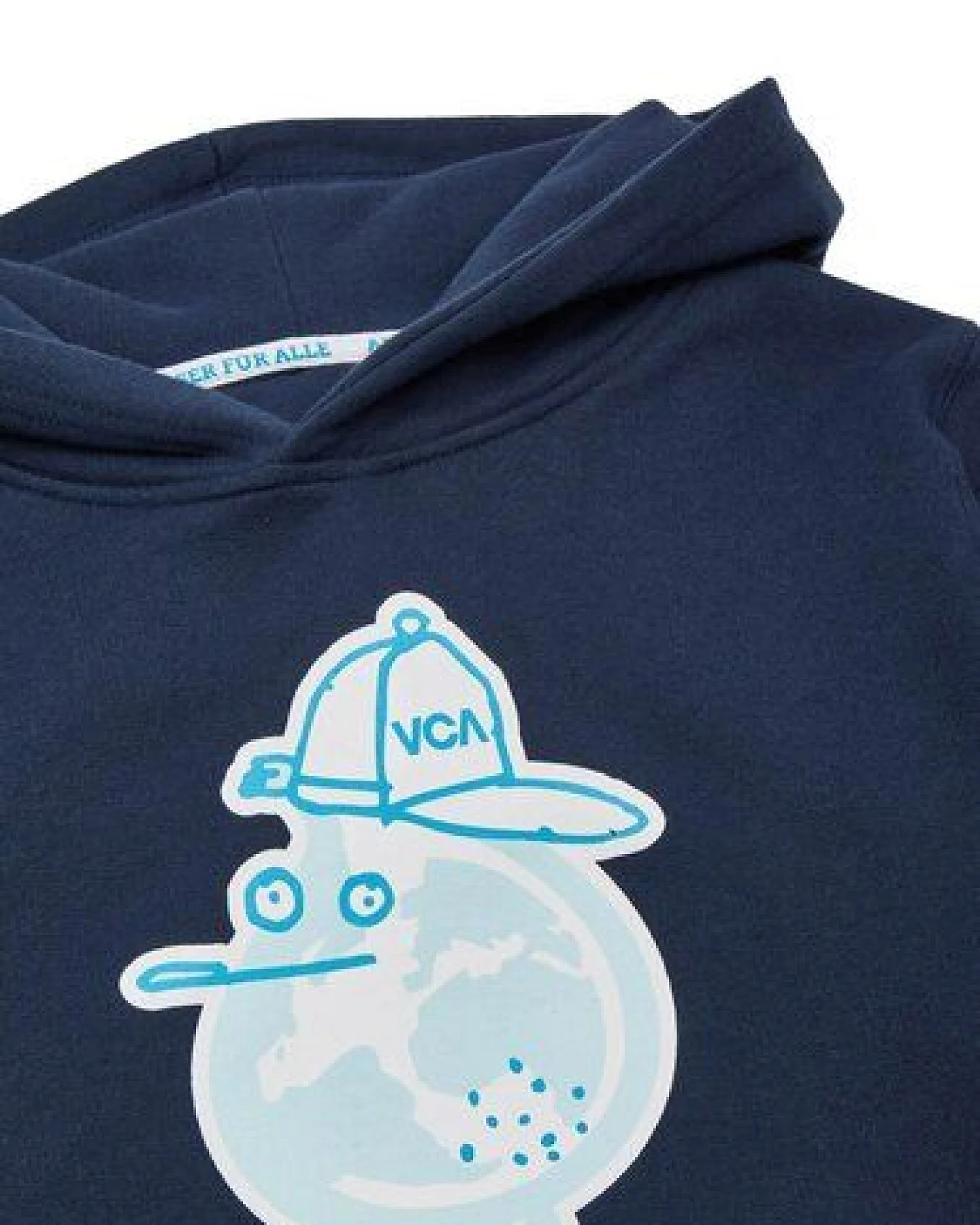 VIVA CON AGUA Kinder Hoodie ZITRONE Dunkelblau – Ansicht 2