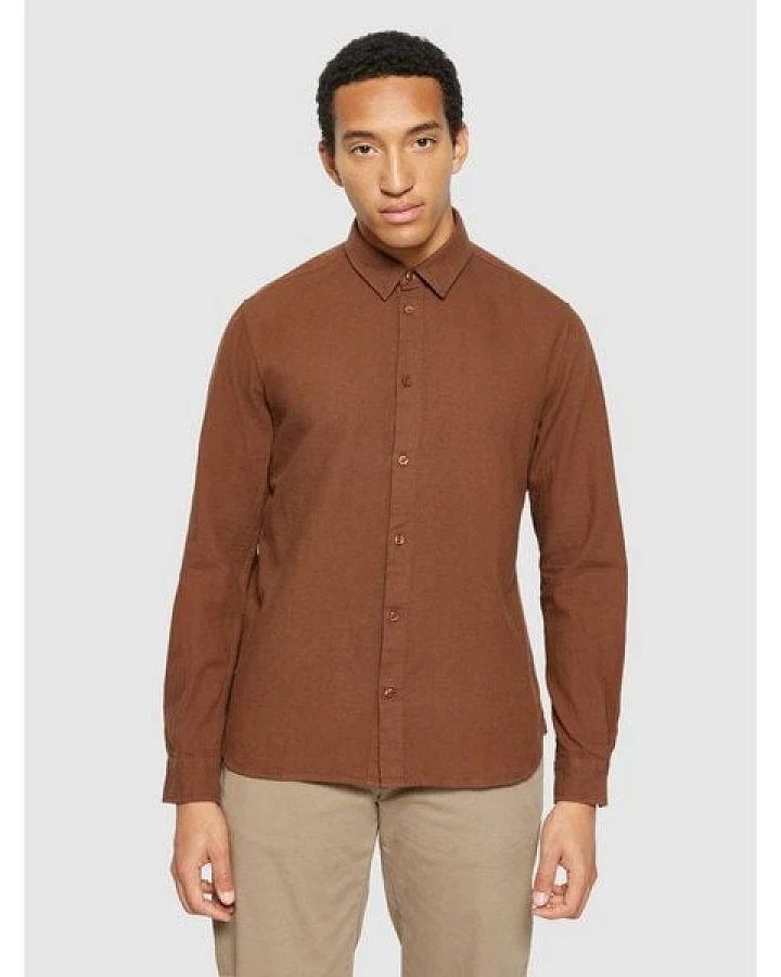 KnowledgeCotton Apparel Heavy Twill Flannel Hemd Regular Fit aus Bio-Baumwolle