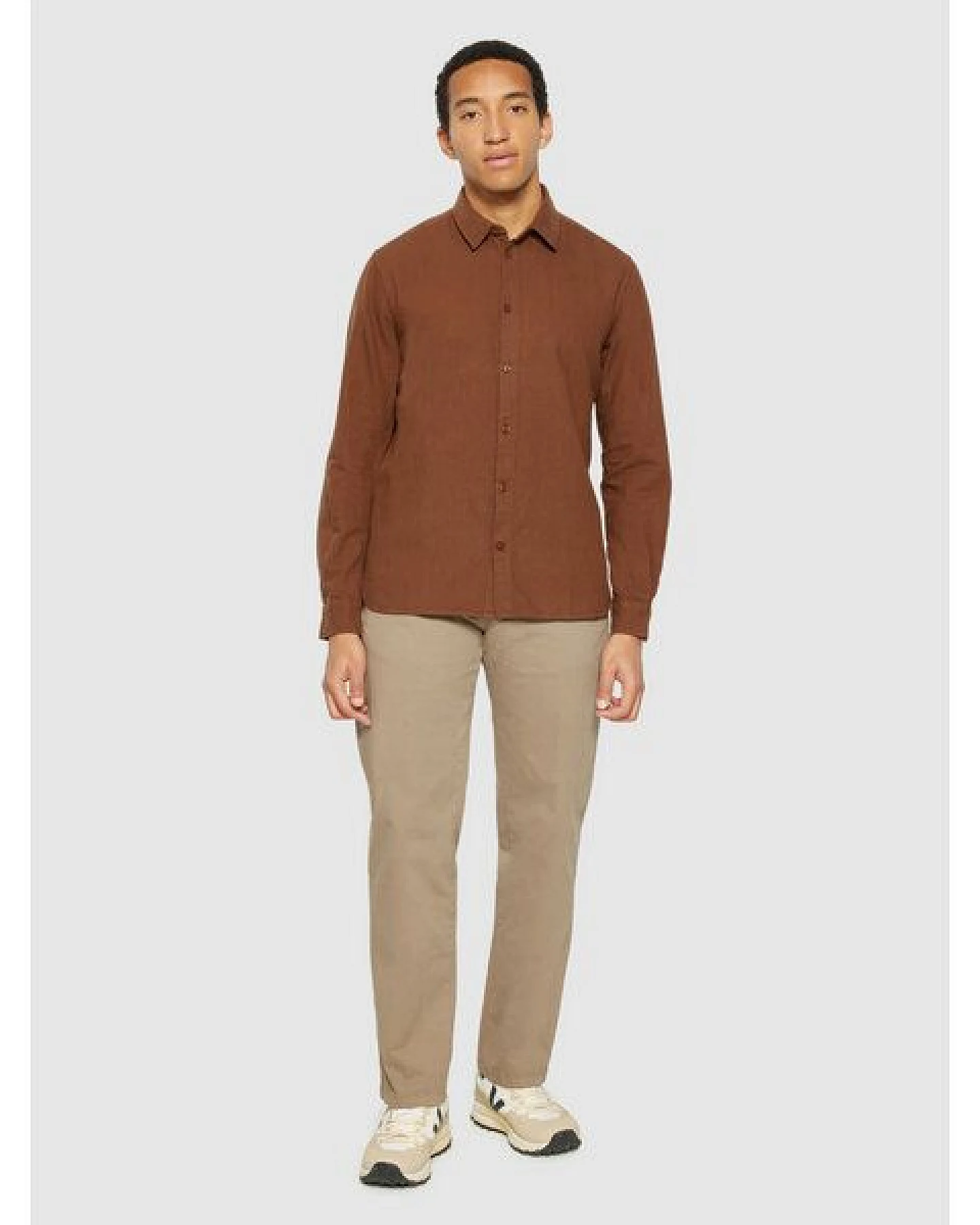 KnowledgeCotton Apparel Heavy Twill Flannel Hemd Regular Fit aus Bio-Baumwolle – Ansicht 3