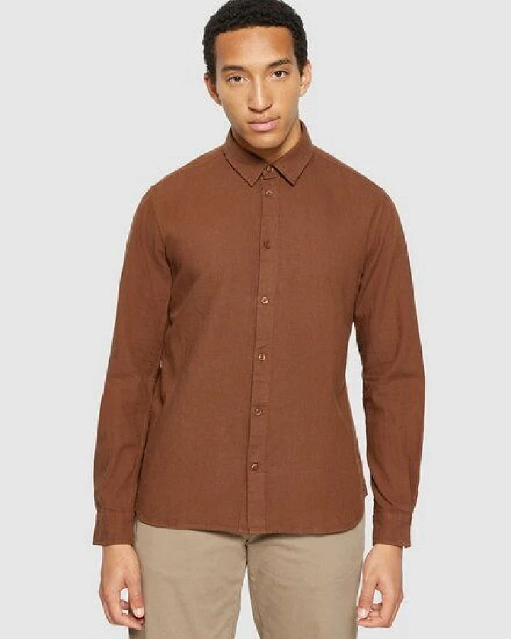 KnowledgeCotton Apparel Heavy Twill Flannel Hemd Regular Fit aus Bio-Baumwolle
