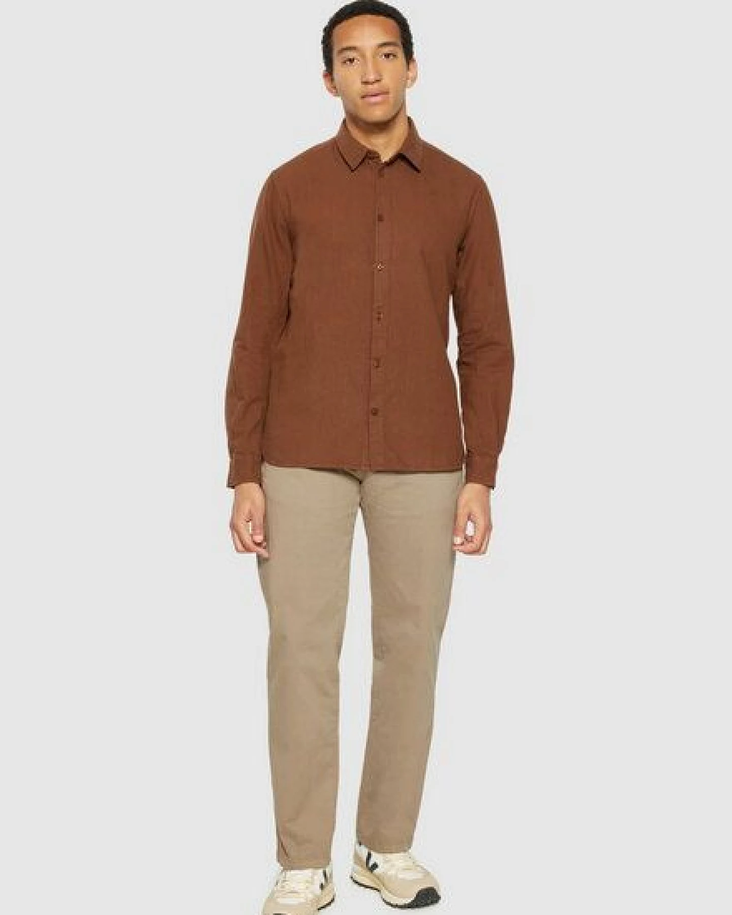 KnowledgeCotton Apparel Heavy Twill Flannel Hemd Regular Fit aus Bio-Baumwolle – Ansicht 3