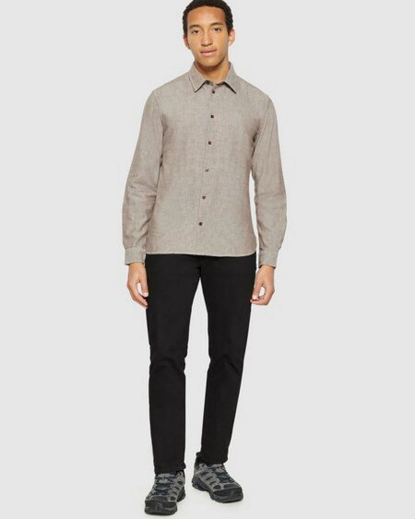KnowledgeCotton Apparel Heavy Twill Flannel Hemd Regular Fit aus Bio-Baumwolle – Ansicht 3