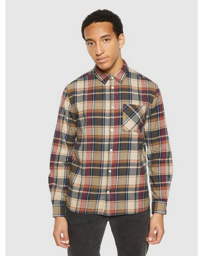KnowledgeCotton Apparel Kariertes Hemd CHECKERED SHIRT Flanell aus Bio-Baumwolle