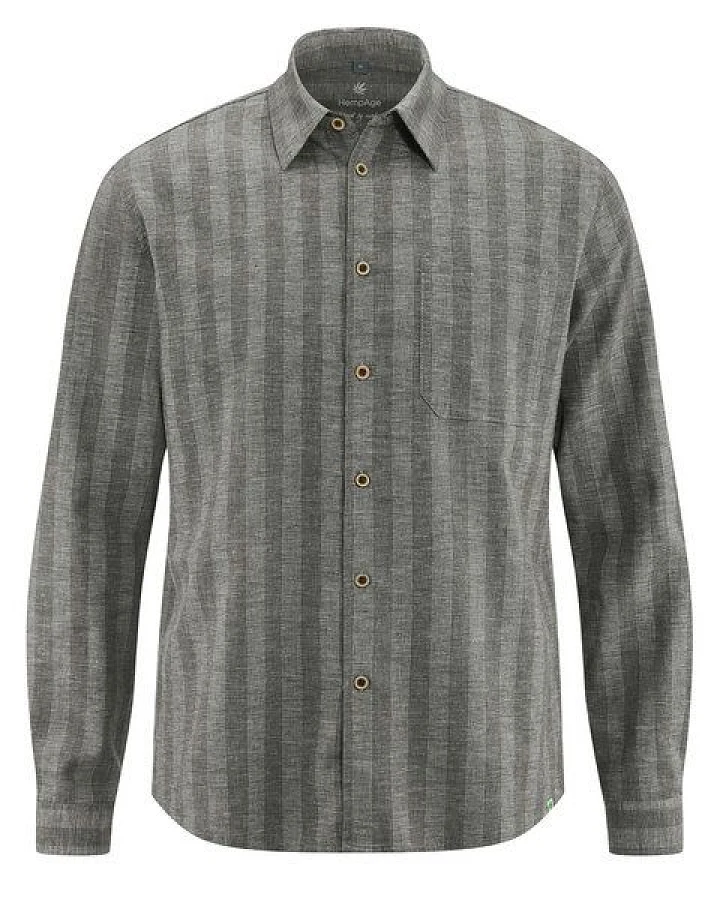 HempAge Gestreiftes Hemd Hanf/Biobaumwolle Casual Fit