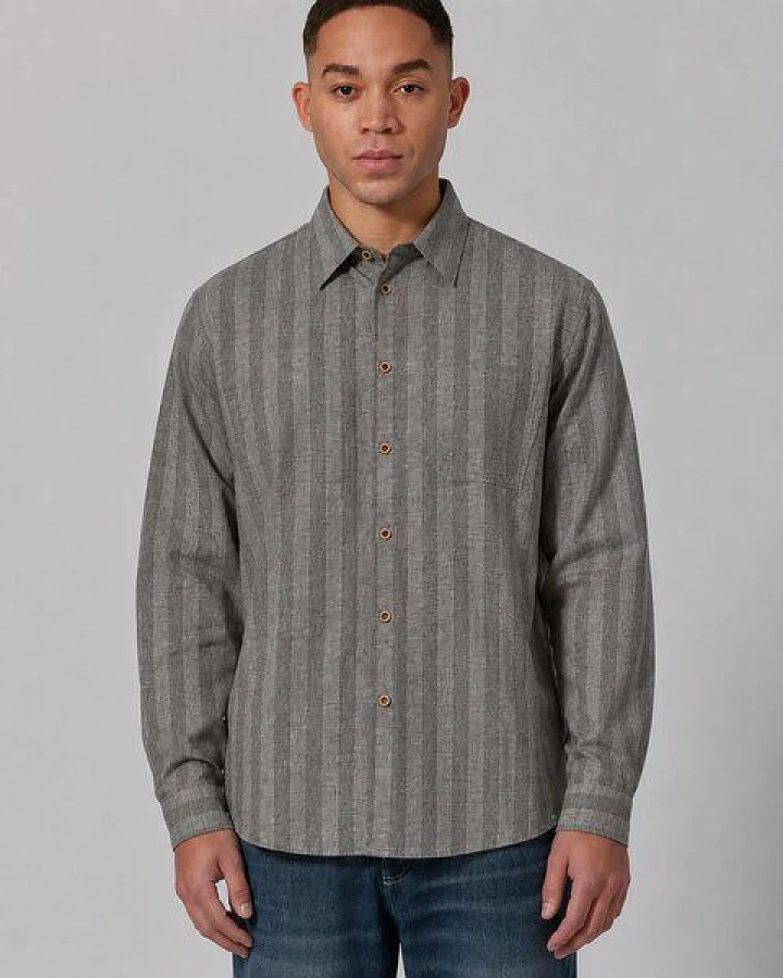 HempAge Gestreiftes Hemd Hanf/Biobaumwolle Casual Fit