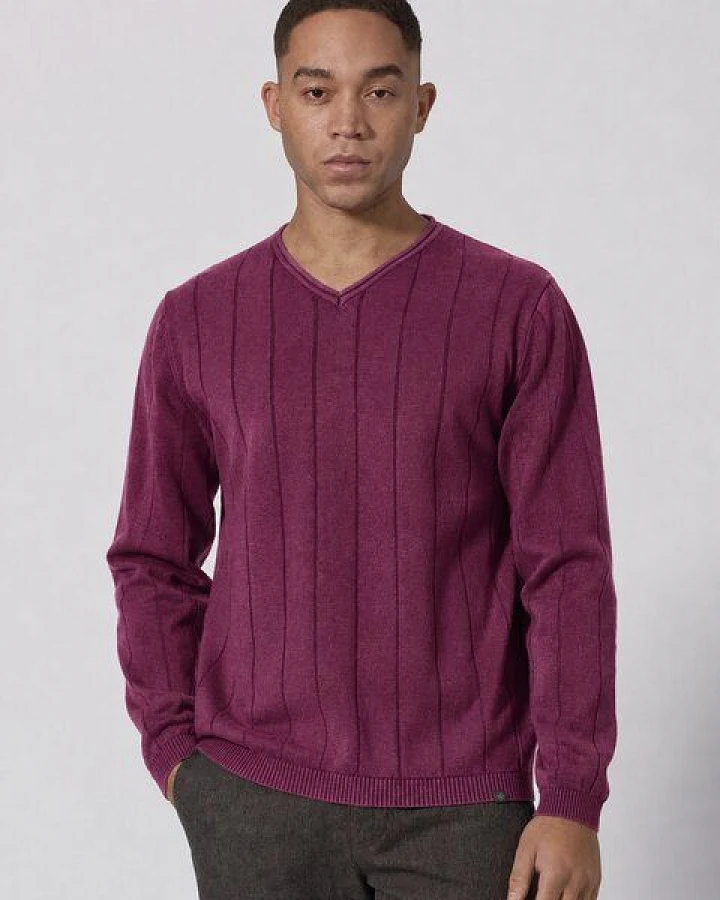HempAge Gestreifter Strickpullover Hanf/Biobaumwolle Normal Fit