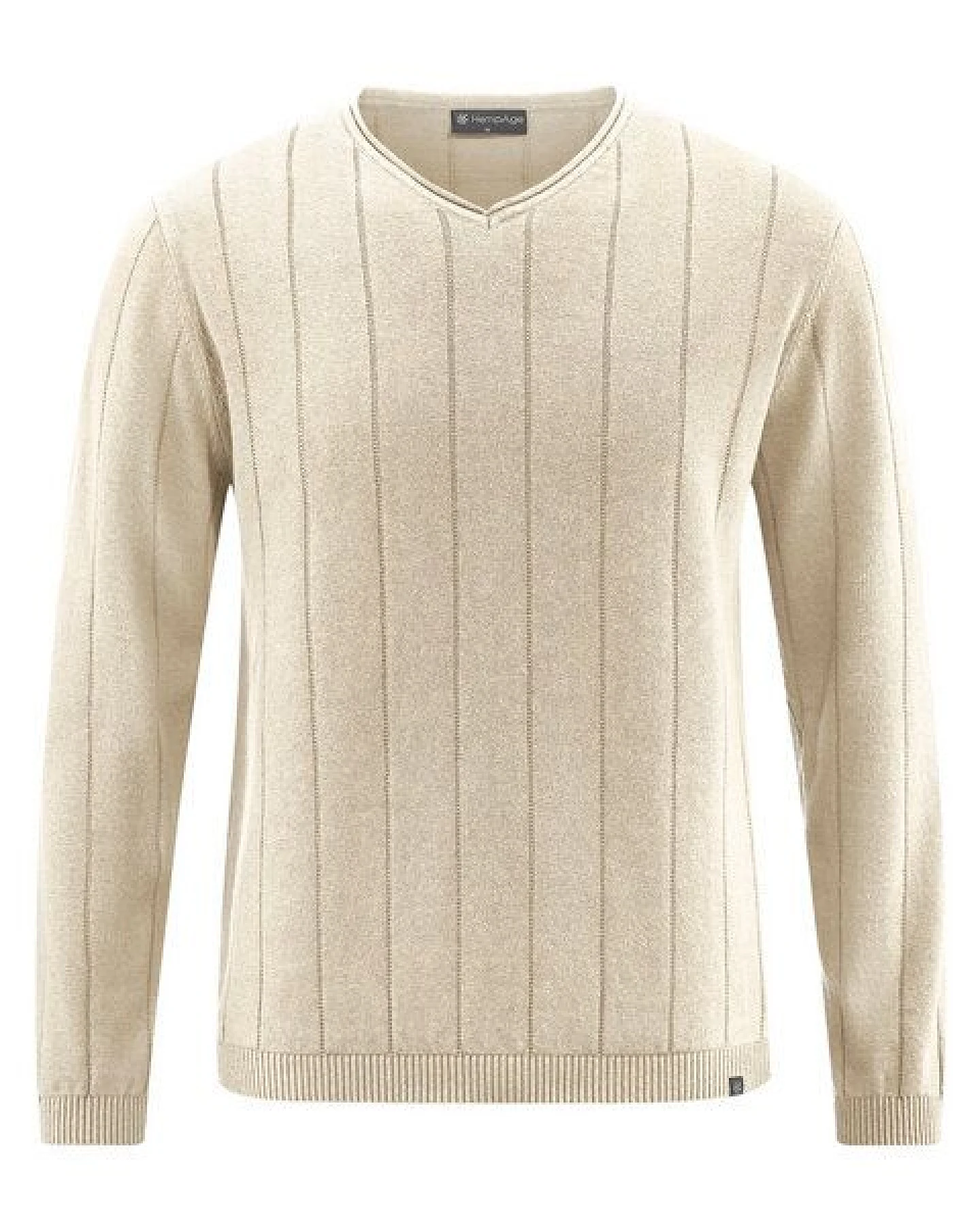 HempAge Gestreifter Strickpullover Hanf/Biobaumwolle Normal Fit – Ansicht 2
