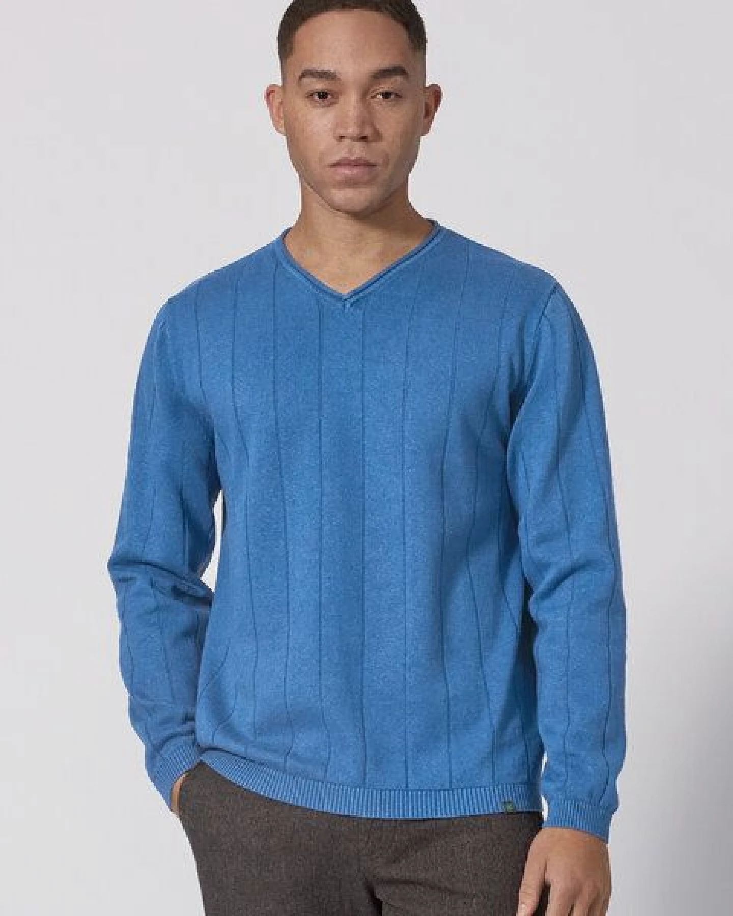 HempAge Gestreifter Strickpullover Hanf/Biobaumwolle Normal Fit – Ansicht 2