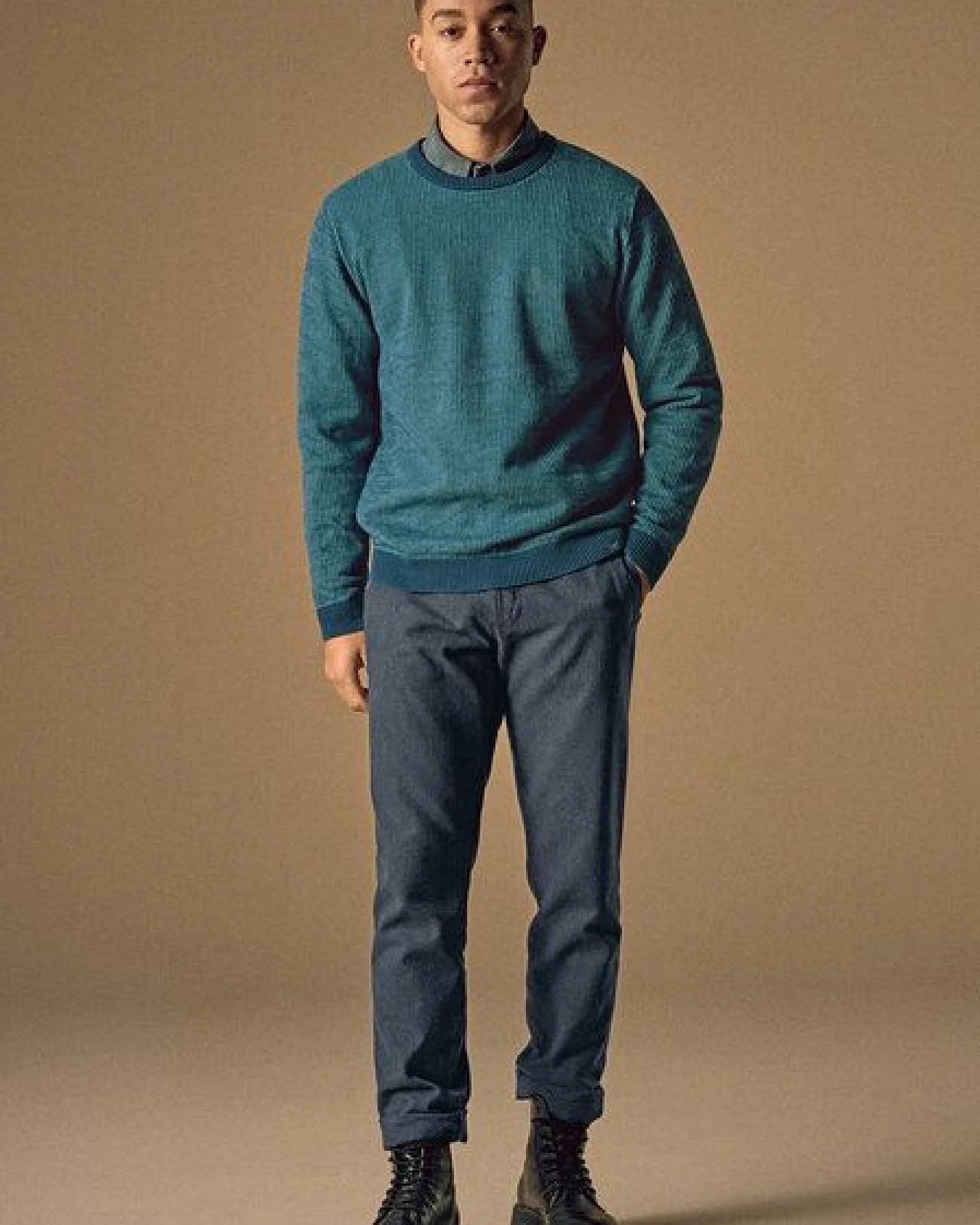 HempAge Herren Strickpullover Rundhalsausschnitt Hanf/Biobaumwolle Normal Fit – Ansicht 4