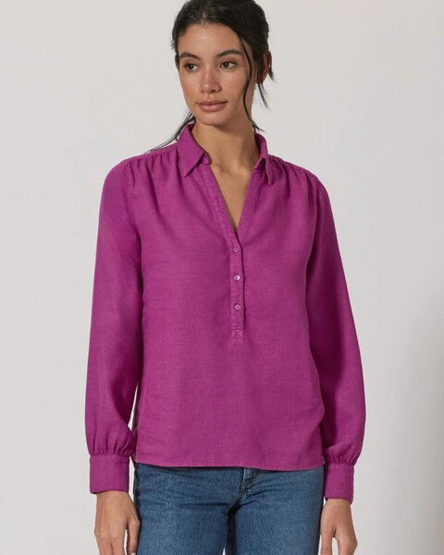 HempAge Damen Schlupfbluse Hanf/Biobaumwolle Normal Fit – Ansicht 3