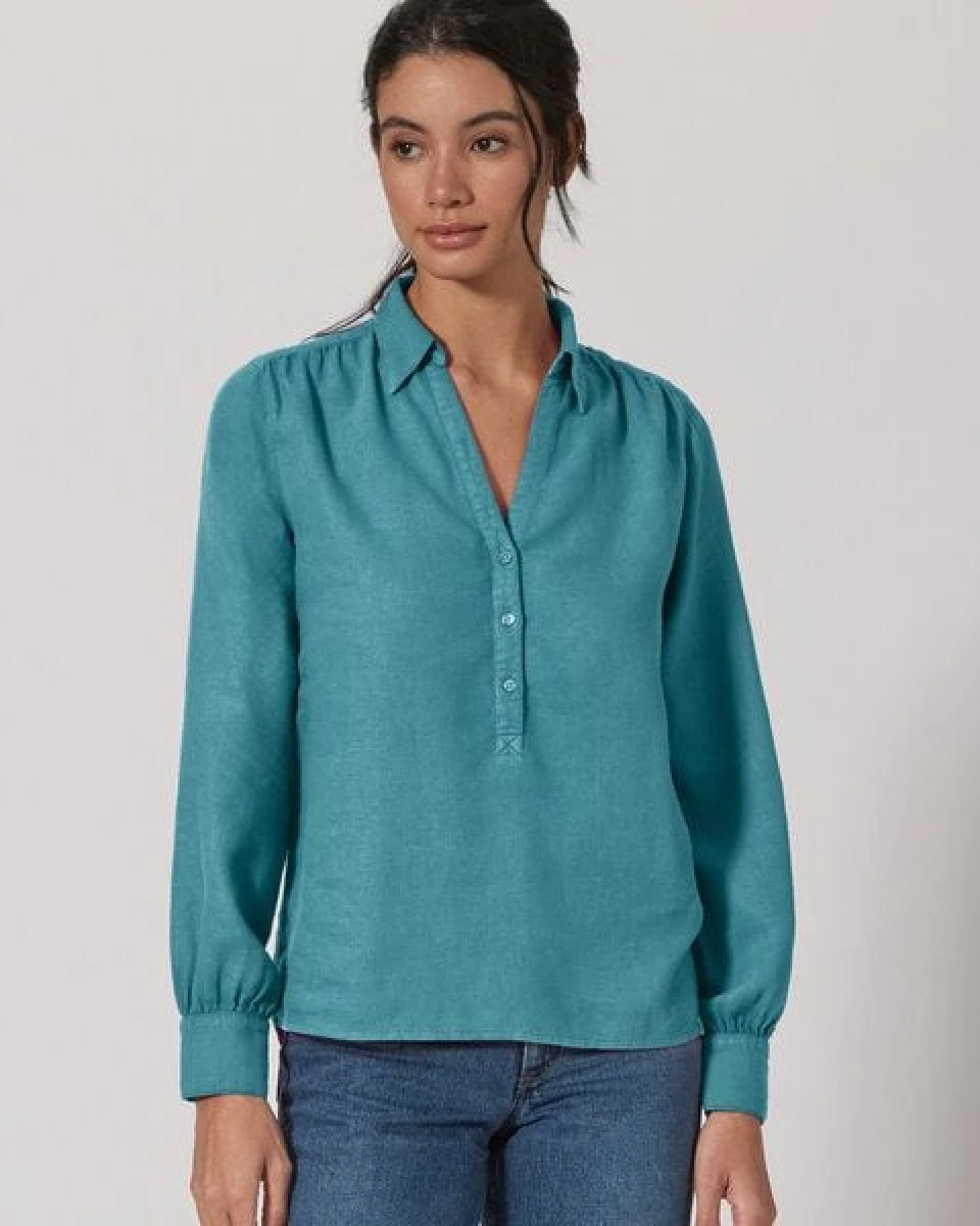 HempAge Damen Schlupfbluse Hanf/Biobaumwolle Normal Fit – Ansicht 2