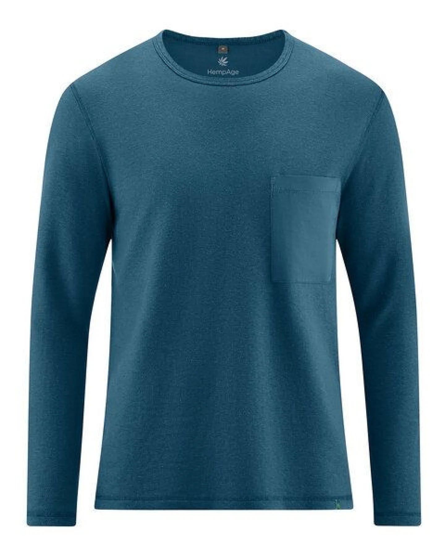 HempAge Herren Langarmshirt mit Brusttasche Hanf/Biobaumwolle Normal Fit – Ansicht 2