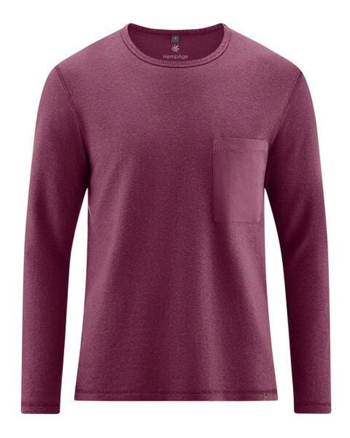 HempAge Herren Langarmshirt mit Brusttasche Hanf/Biobaumwolle Normal Fit – Ansicht 2