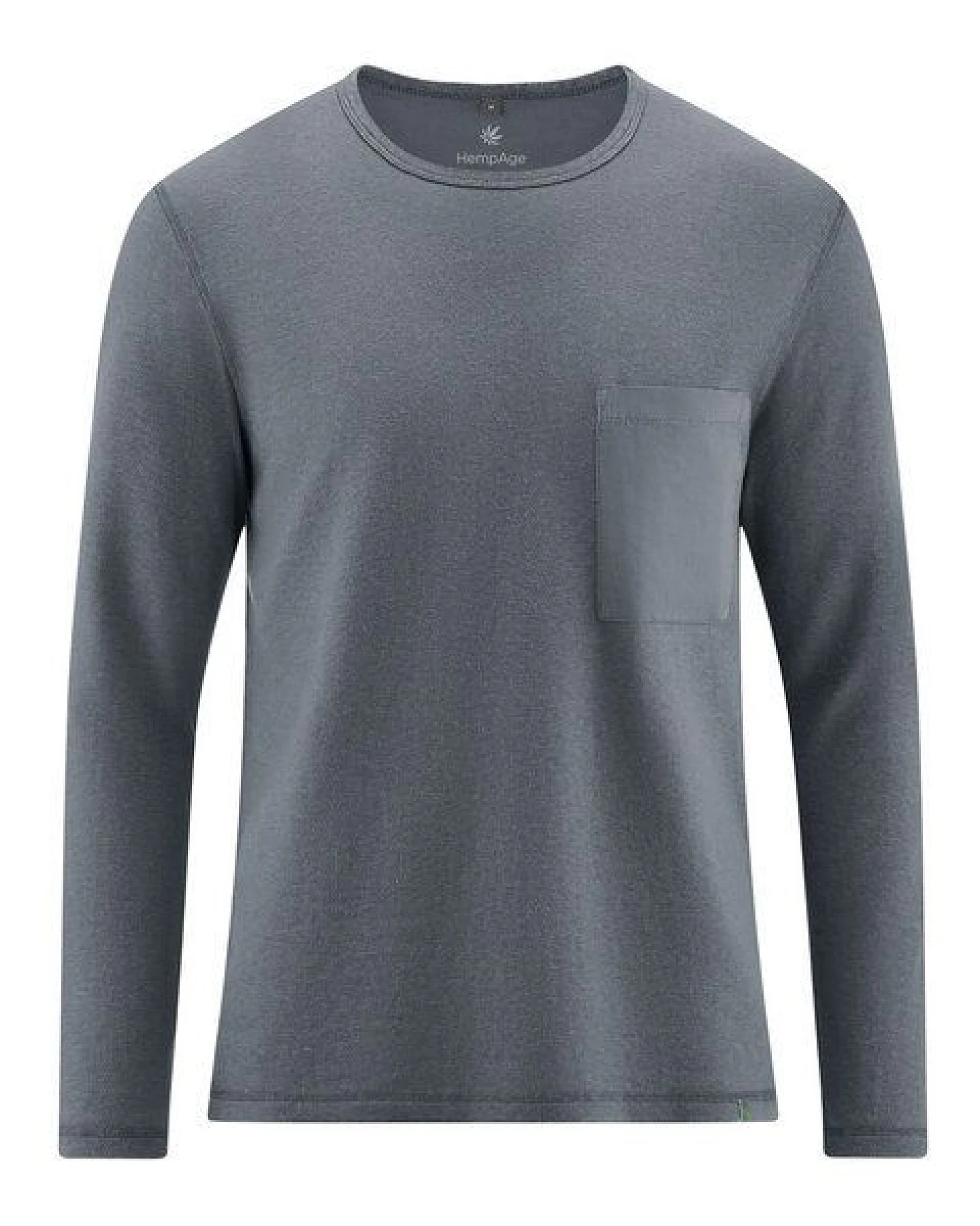 HempAge Herren Langarmshirt mit Brusttasche Hanf/Biobaumwolle Normal Fit – Ansicht 2