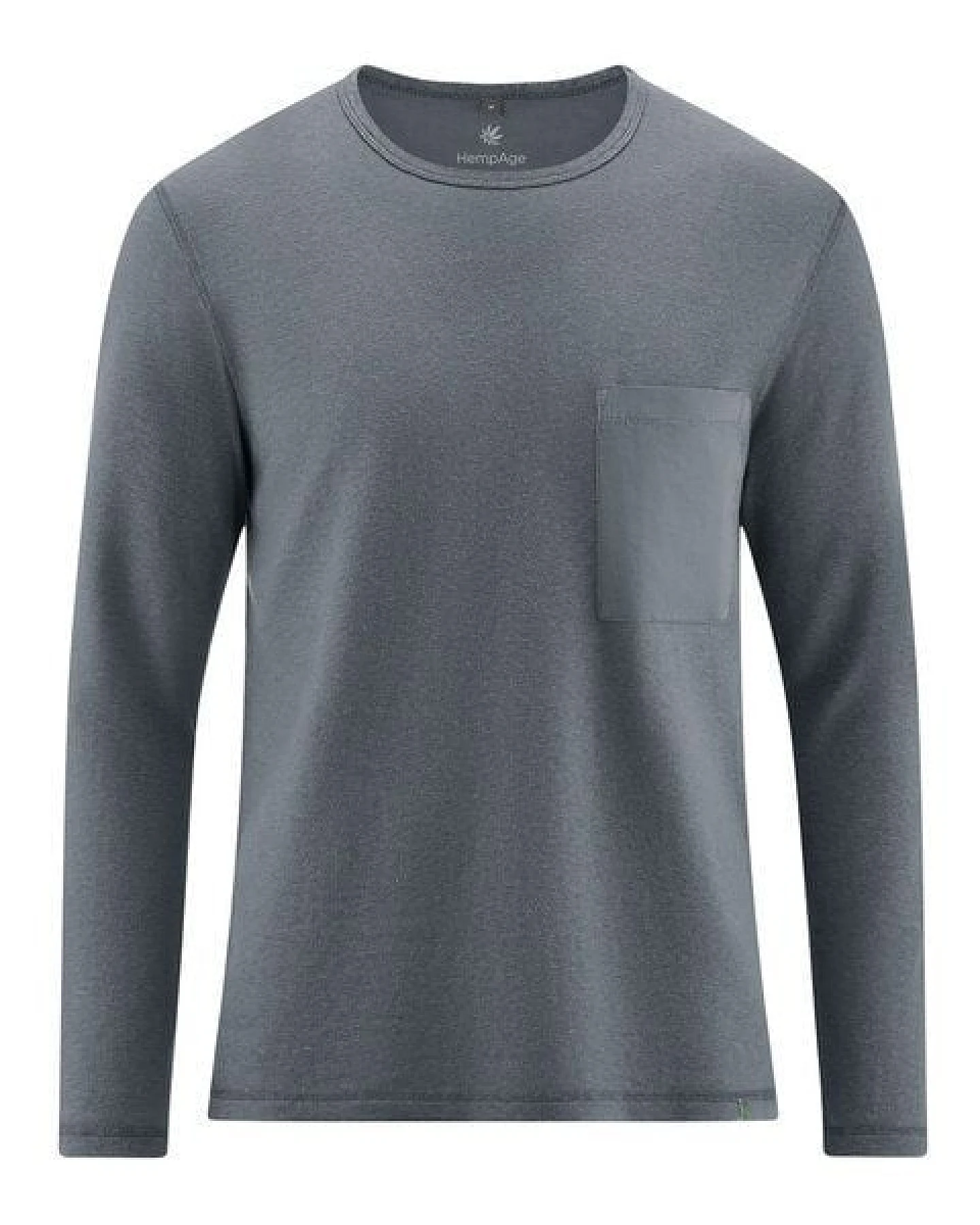 HempAge Herren Langarmshirt mit Brusttasche Hanf/Biobaumwolle Normal Fit – Ansicht 2