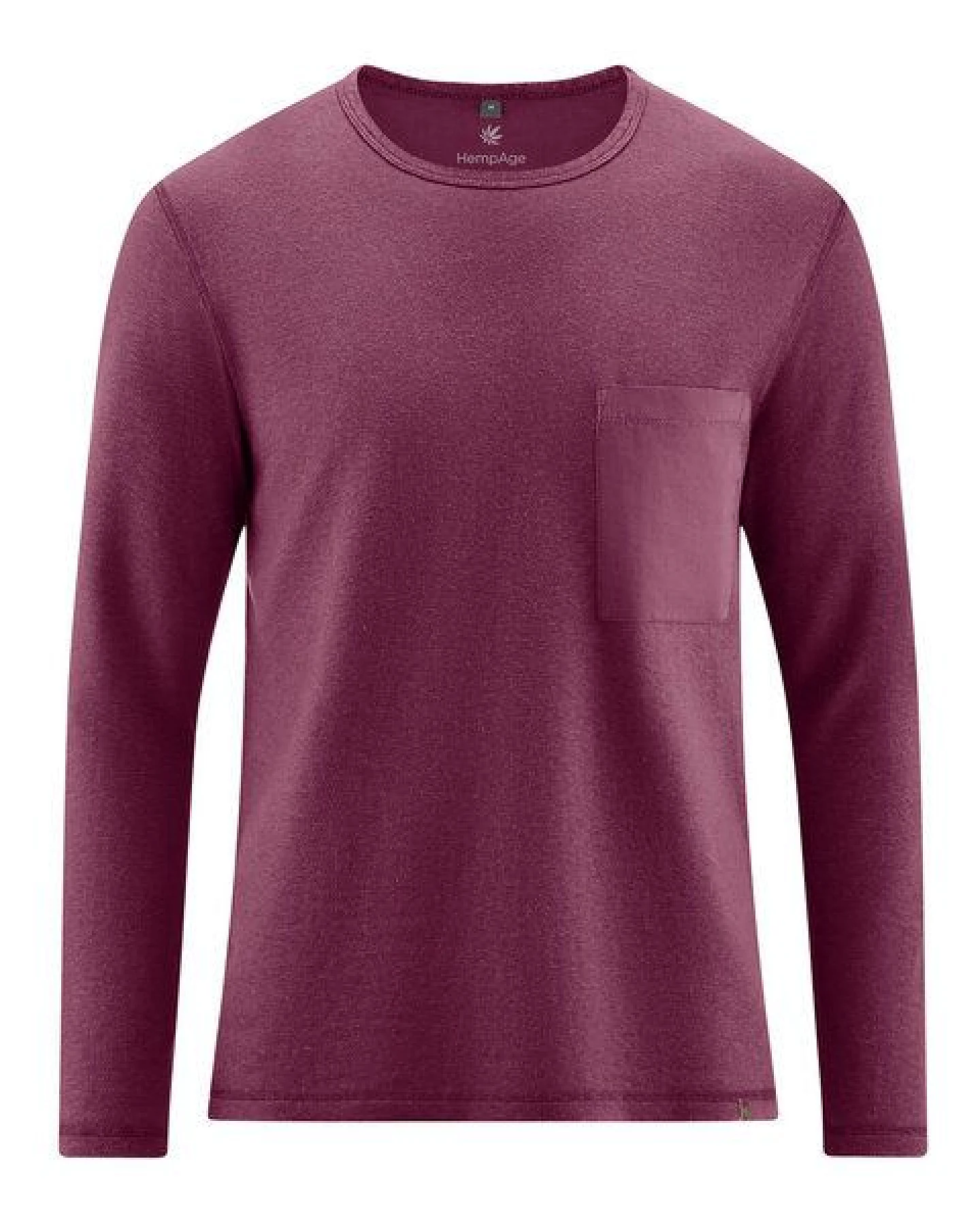 HempAge Herren Langarmshirt mit Brusttasche Hanf/Biobaumwolle Normal Fit – Ansicht 2