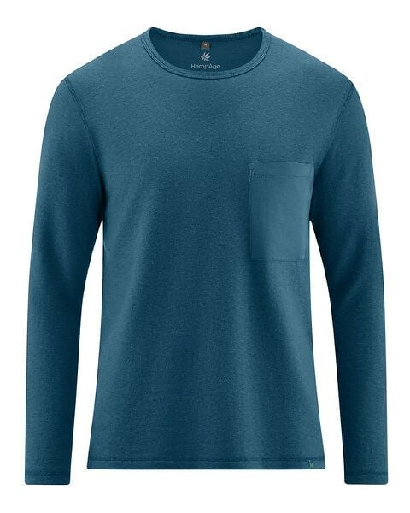 HempAge Herren Langarmshirt mit Brusttasche Hanf/Biobaumwolle Normal Fit – Ansicht 2