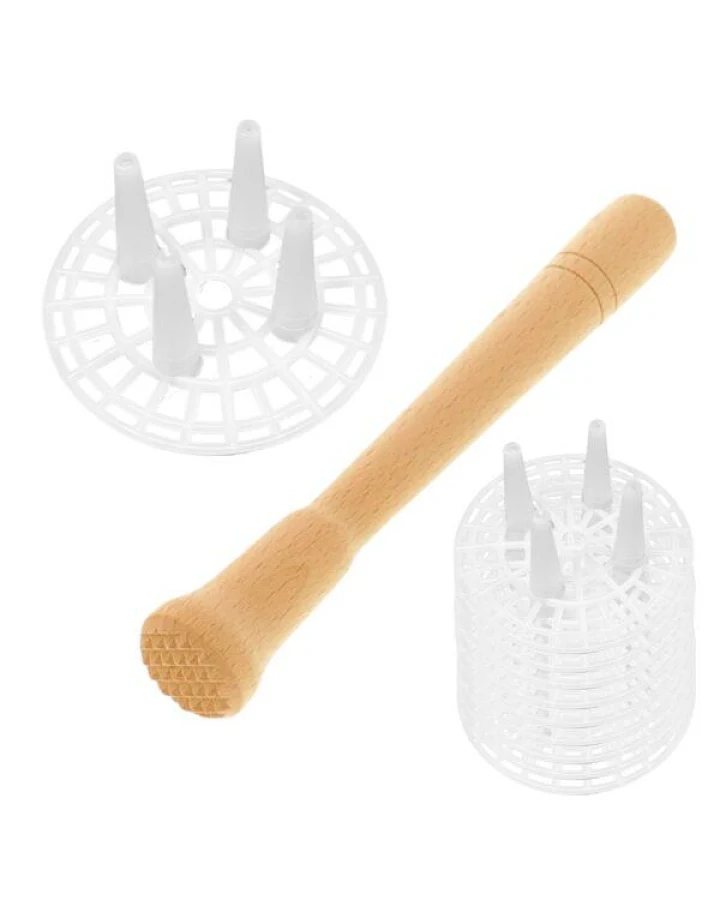 mikken Fermentier Set - 10 x Fermentier Gitter mit Holzstößel