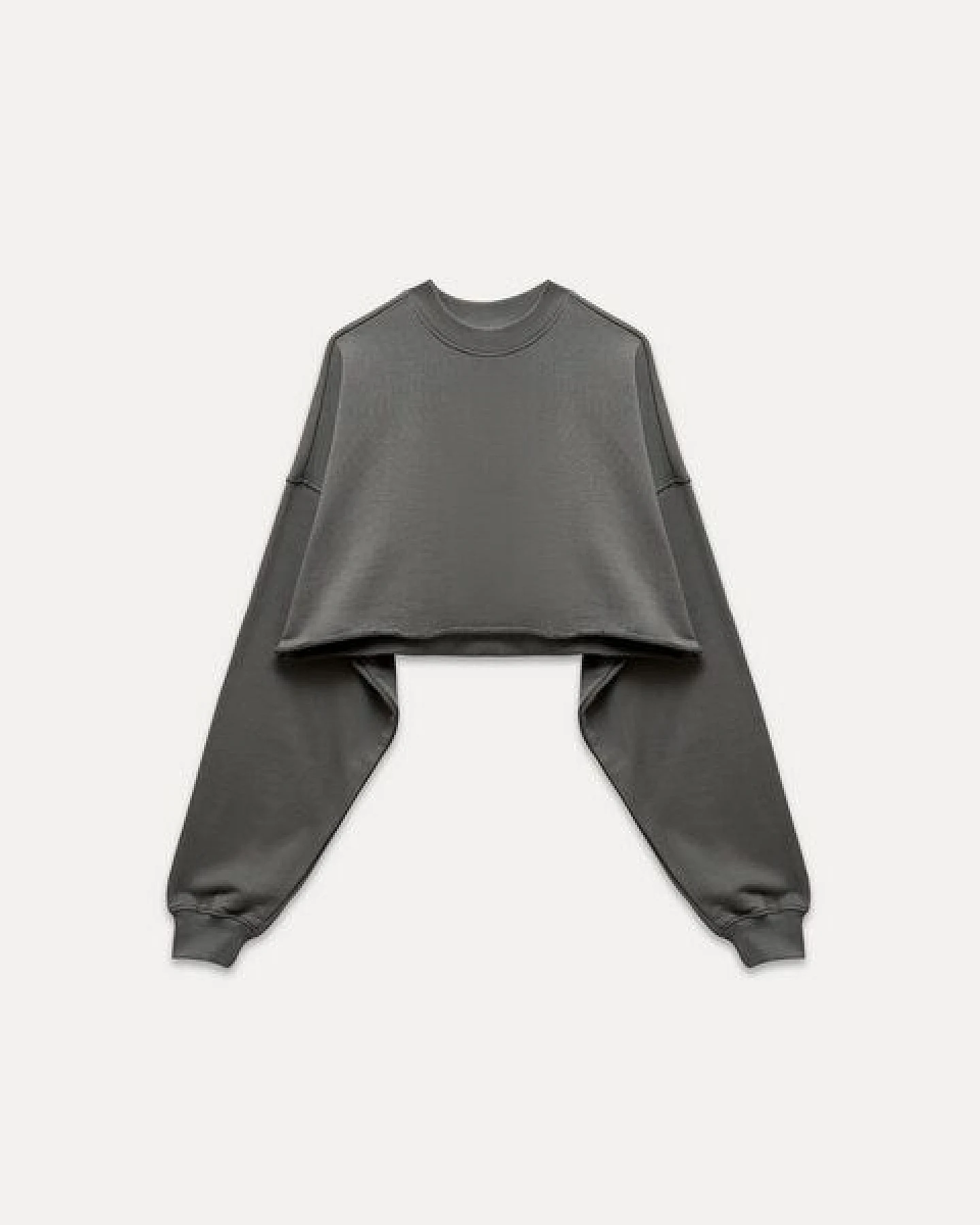 noemvri fashion label Cropped Sweater Olivia grau – Ansicht 2