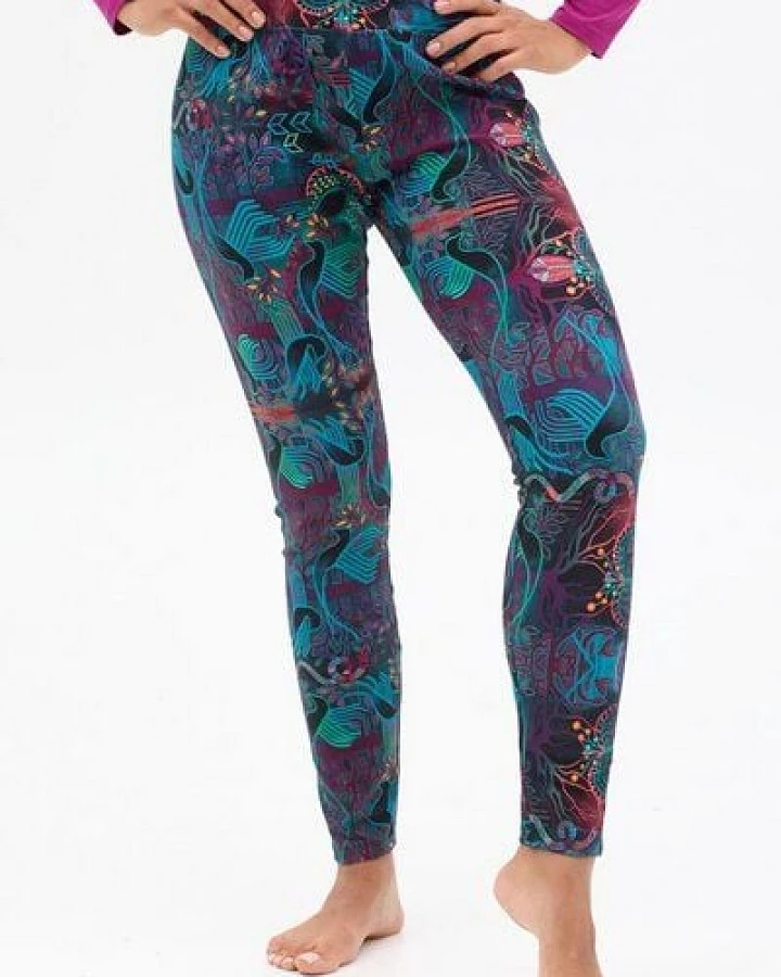 Leggings Gallo Damen – aus Bio-Baumwolle mit Elasthan – nachhaltige Yoga-Leggings im einzigartigen KOKOworld-Print – fair & bequem für Pilates, Alltag & Reisen