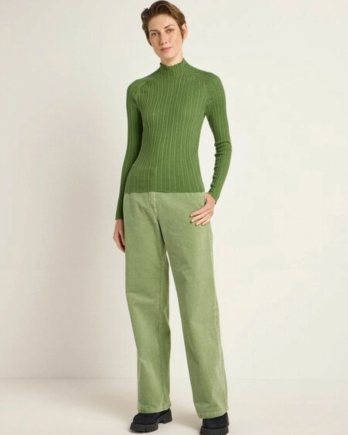 LANIUS Rippenpullover aus Bio-Baumwolle – Ansicht 2