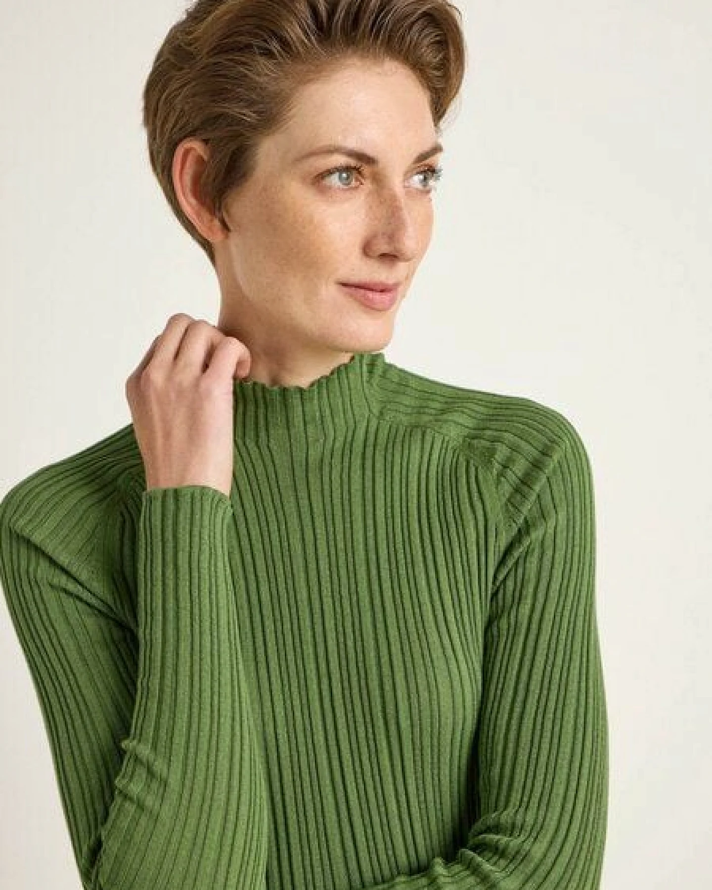 LANIUS Rippenpullover aus Bio-Baumwolle – Ansicht 3